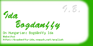 ida bogdanffy business card